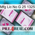 Mfg Lic No G 25 1325 33